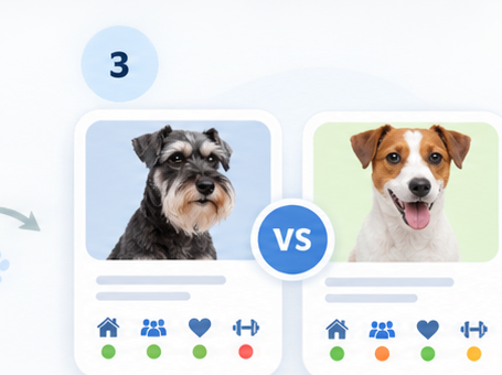Two breed profiles compared side by side